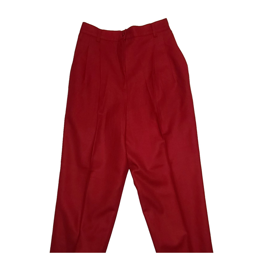 Sag Harbor Red 100% Wool Lined Dress Pants Workwear Size 8
